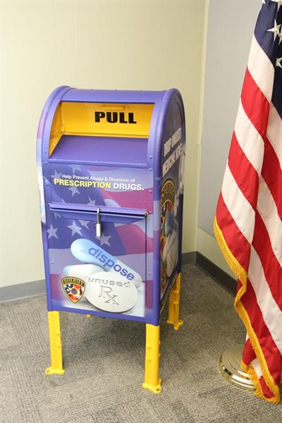 Medicine disposal mailbox at the Sheriff's Office Medicine disposal mailbox at the Sheriff's Office